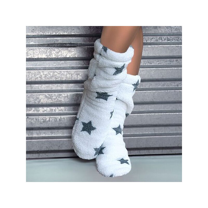 L & L Hřejivé ponožky Onyx stars bílá 39-41