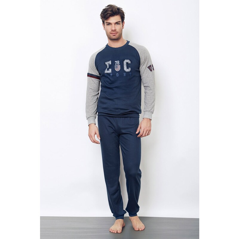 Enrico Coveri Stylové pánské pyžamo Pietro jeans S