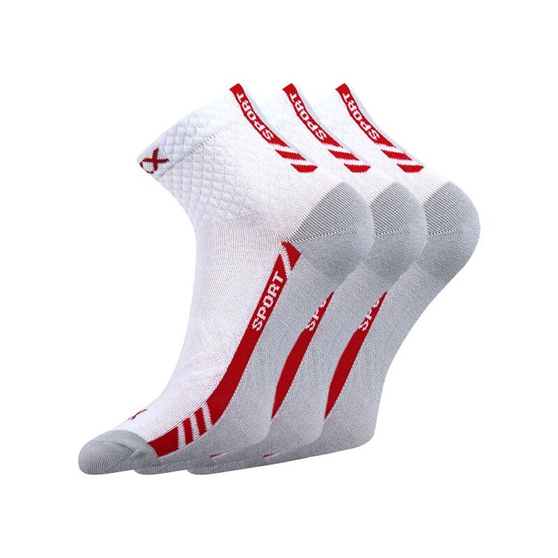 VOXX Univerzální sportovní ponožky Pius 3pack bílá 43-46