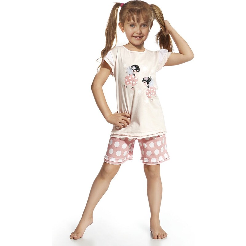 Cornette Dívčí pyžamko Ladybirds růžová 86
