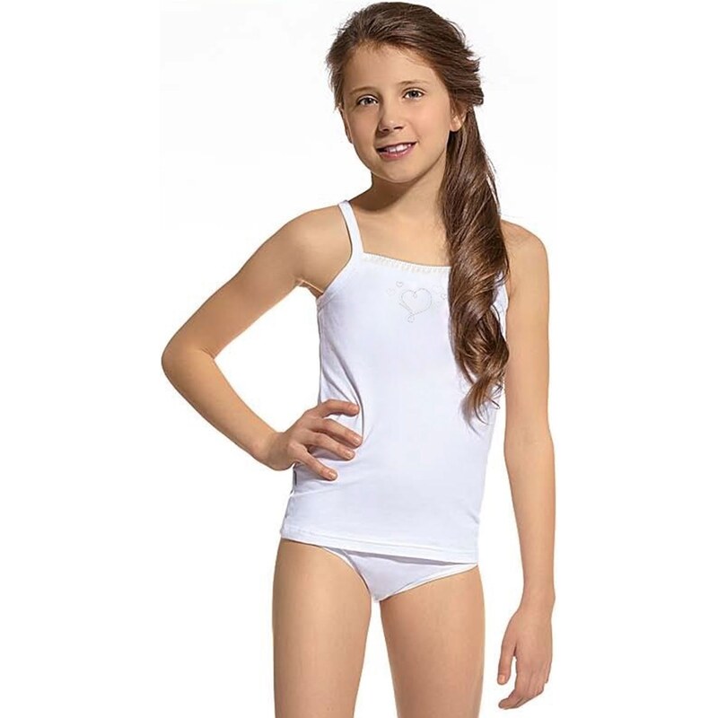 Cornette Dívčí spodní košilka a kalhotky - set bílá 134
