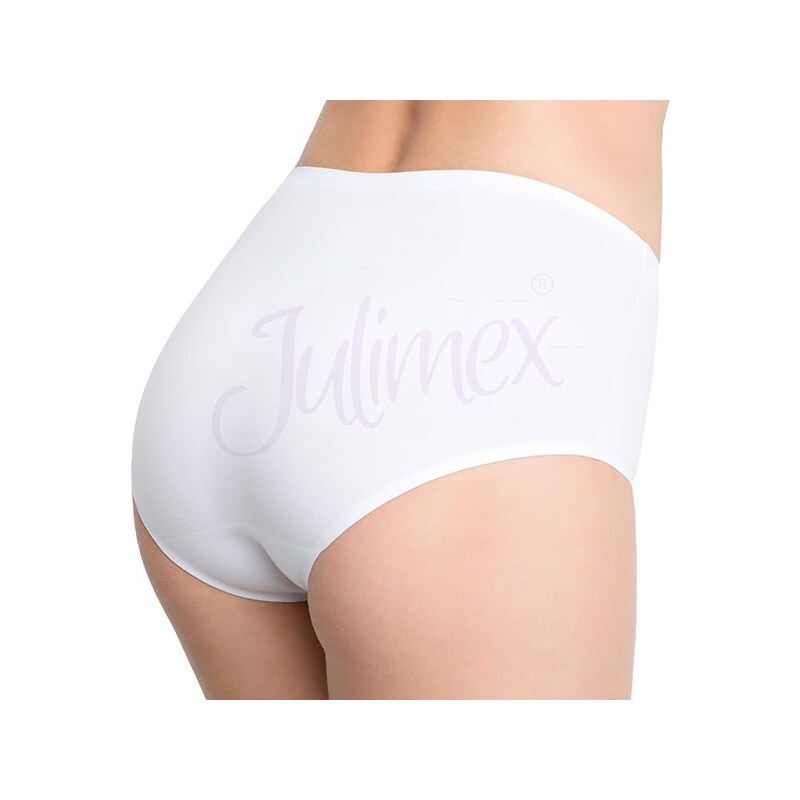 Julimex Bavlněné kalhotky vyšší Invisible Line - neviditelné bílá XL
