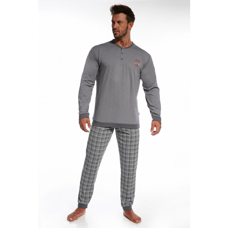Cornette Pánské bavlněné pyžamo Legend šedá M