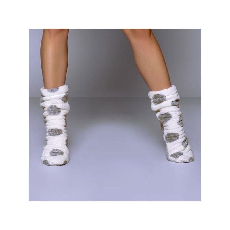 L & L Hřejivé ponožky Darcy White bílá 39-41
