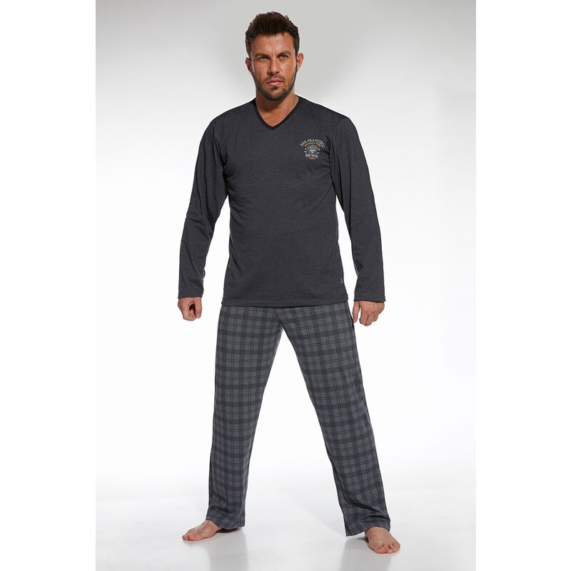 Cornette Pánské bavlněné pyžamo Forest 2 tmavěšedá S