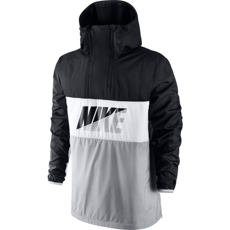 Pánská bunda Nike HALFZIP JACKET 2XL BLACK/WHITE/WOLF GREY - GLAMI.cz
