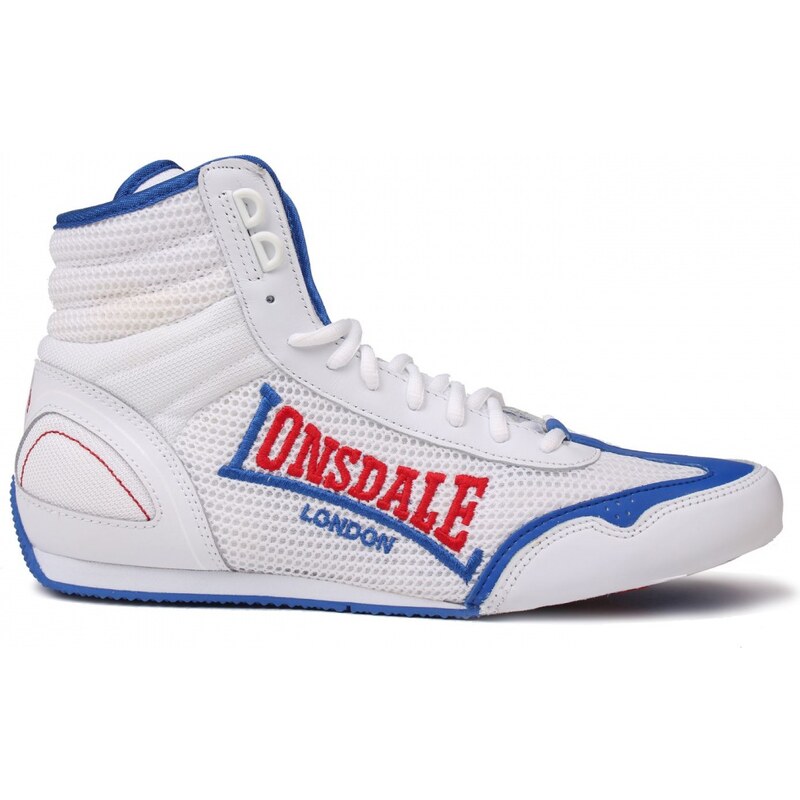 Lonsdale Contender Mens Boxing Boots, white/blue