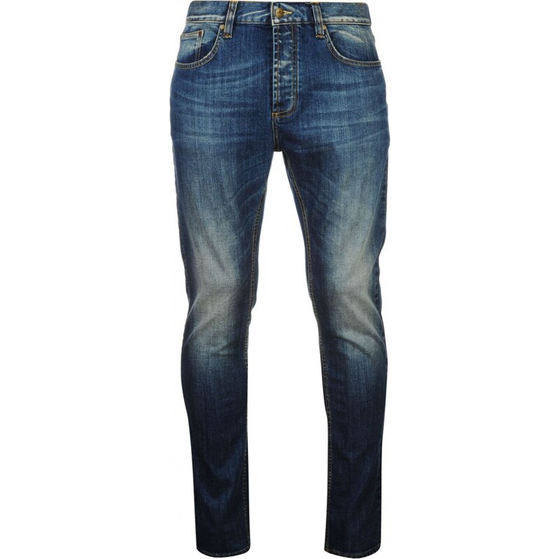 Soviet Mid Blue Slim Mens Jeans, mid blue slim