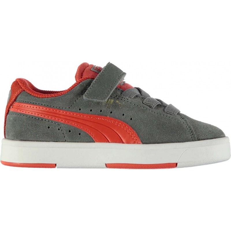 Puma Suede S Boys Trainers, grey/red