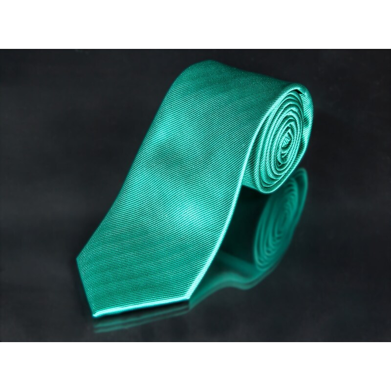 AMJ kravata pánská, šikmý proužkovaný vzor KU0045, zelená