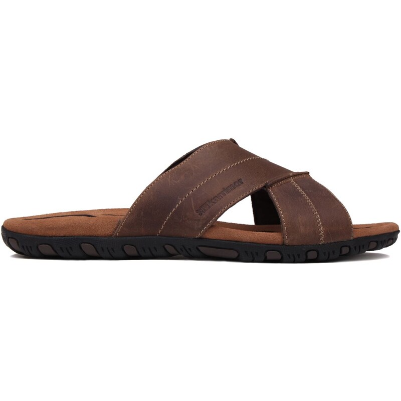 Karrimor Lounge Slide Leather Mens Sandals, brown