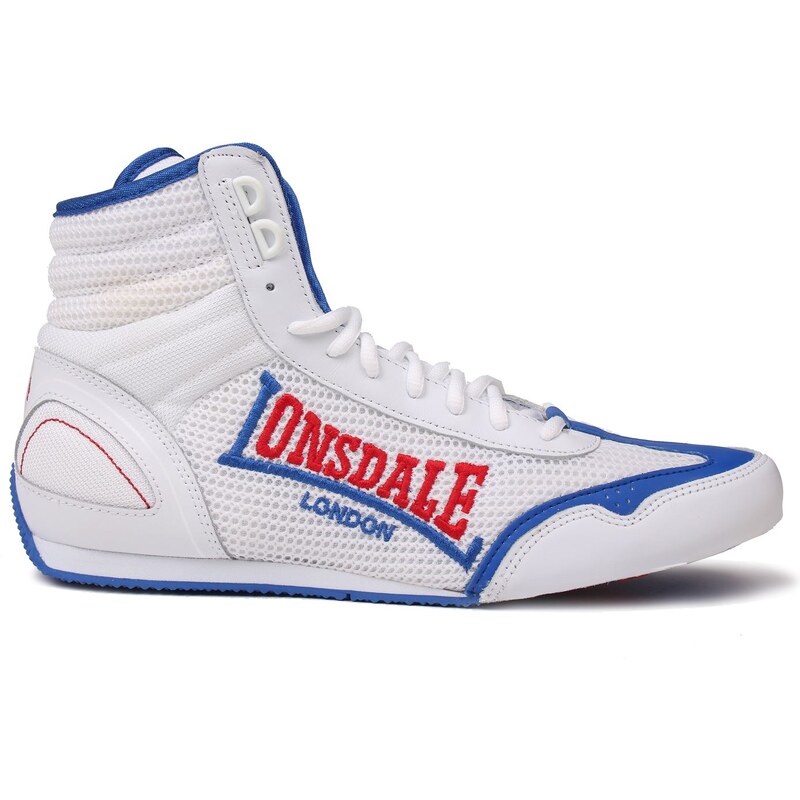 Lonsdale Contender Mens Boxing Boots, white/blue