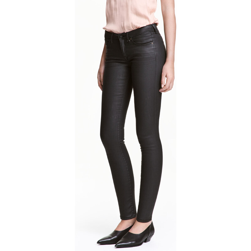 H&M Coated Skinny Low Jeans