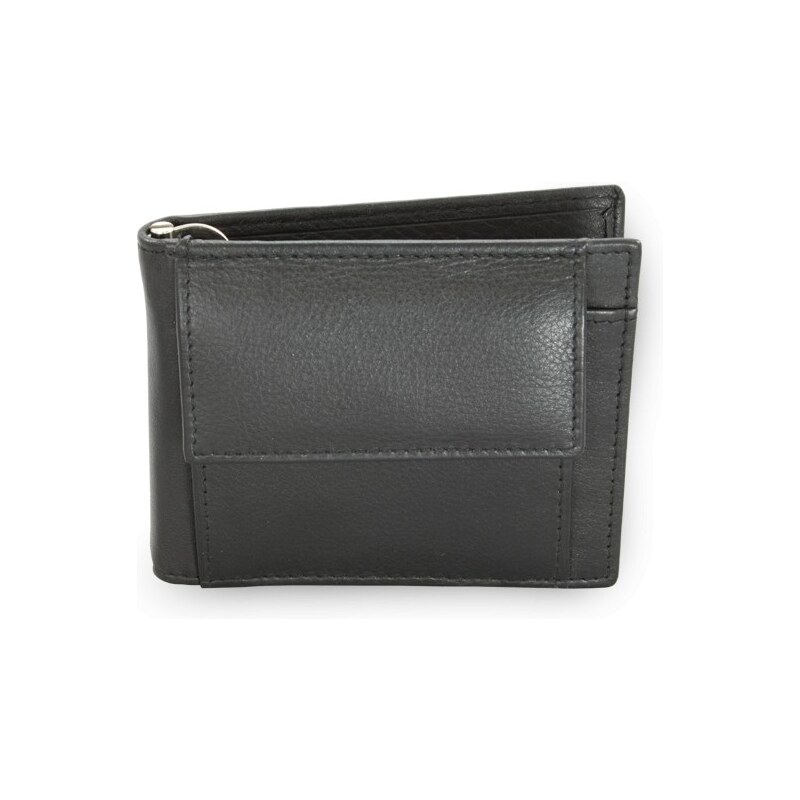 Černá pánská kožená peněženka - dolarovka Parker