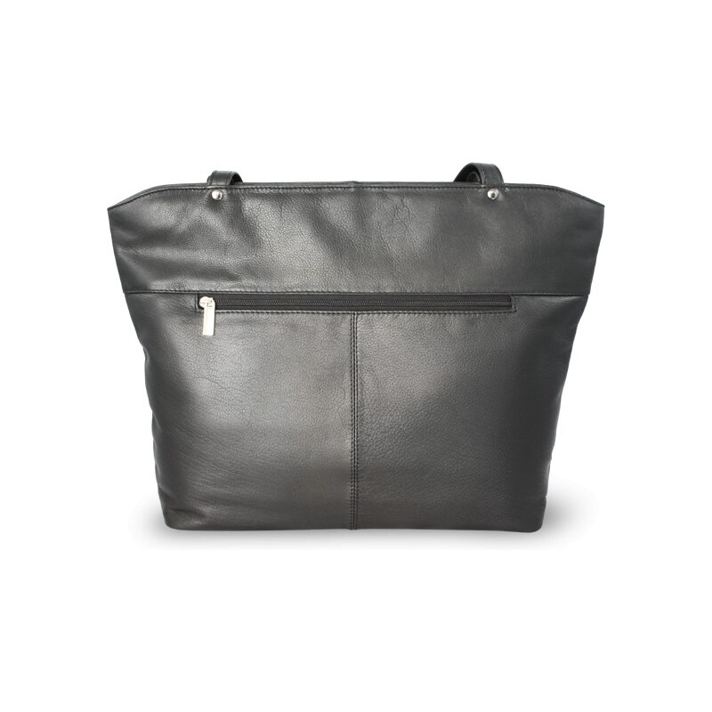 Černá dámská prostorná kabelka z pravé kůže Charlotie