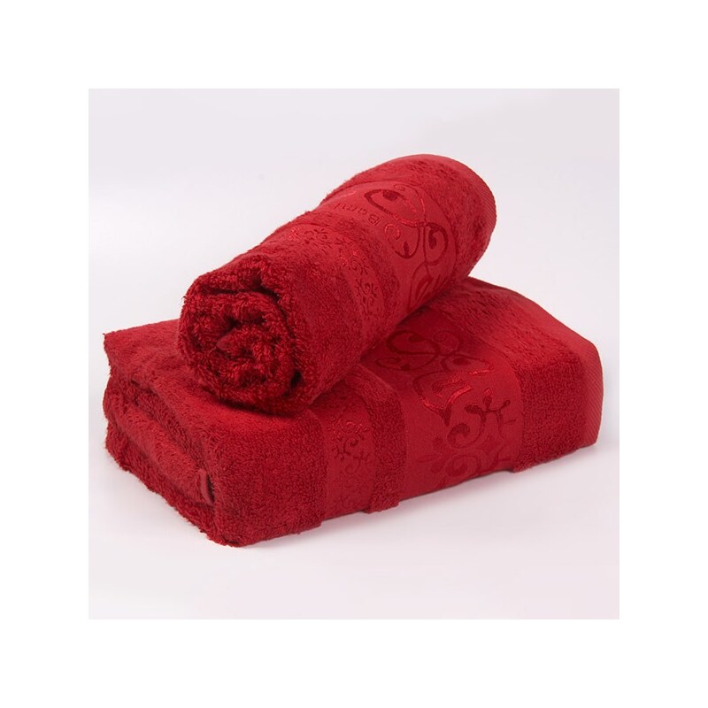 Ladik, ABC Tekstil Bambusový ručník Verde - červený