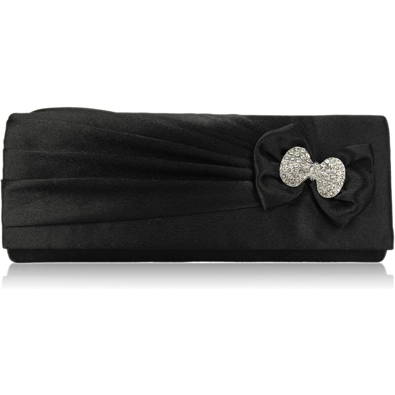 L&S Fashion LS Fashion Psaníčko s mašlí a broží LSE00141 černé 15723531
