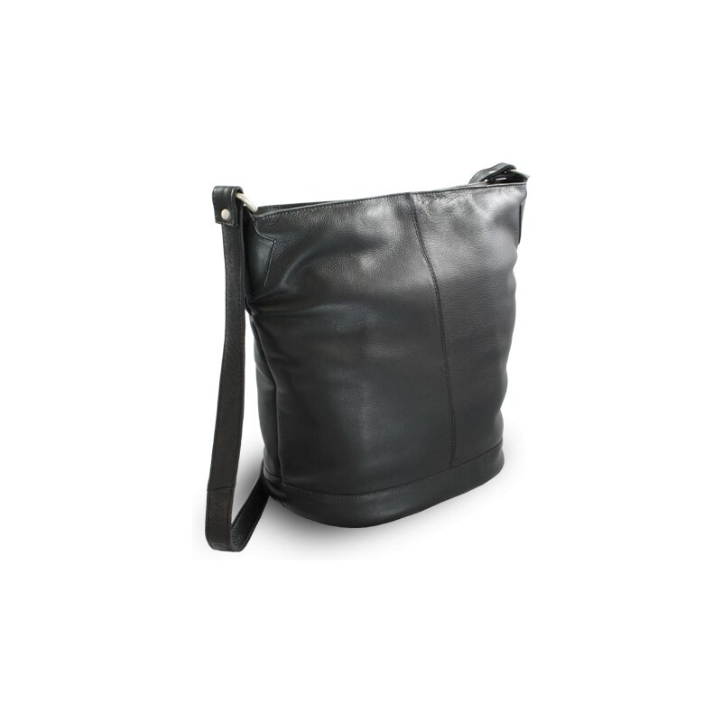 Arwel černá kožená zipová kabelka