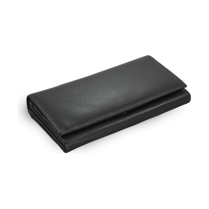Černá dámská psaníčková kožená peněženka Esmel