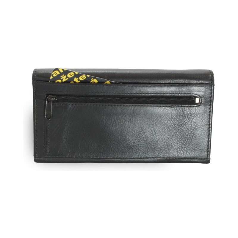 Černá dámská psaníčková kožená peněženka Esmel