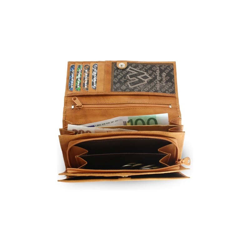 Světle hnědá dámská psaníčková kožená peněženka Imogen
