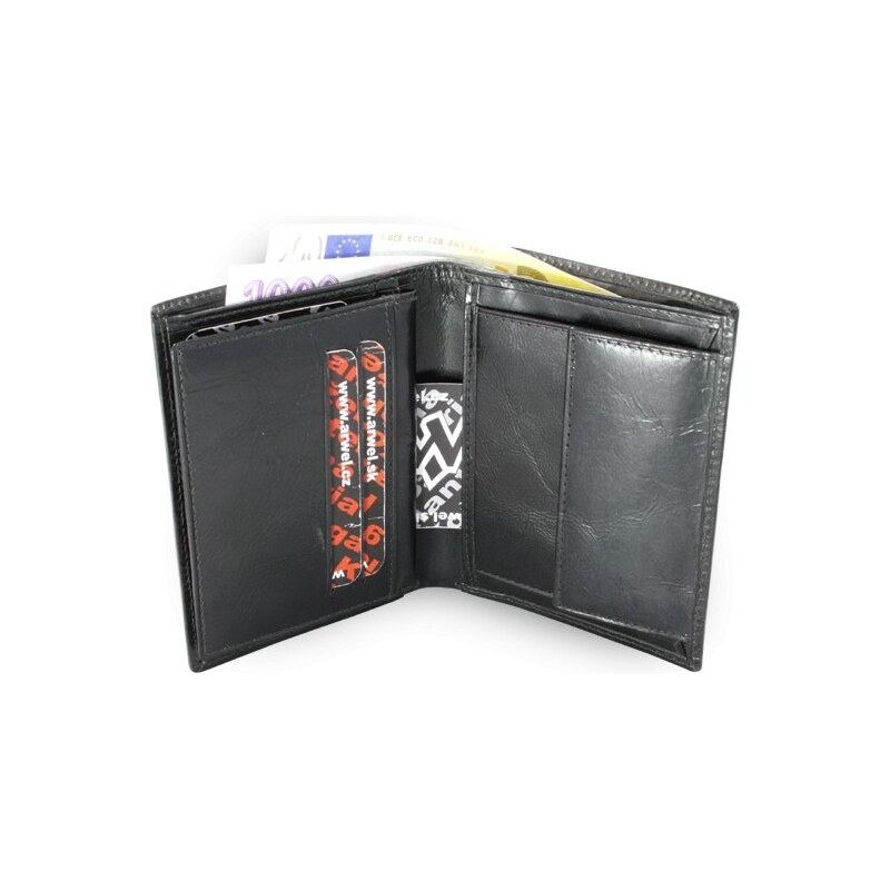Černá pánská kožená peněženka a dokladovka Kaden
