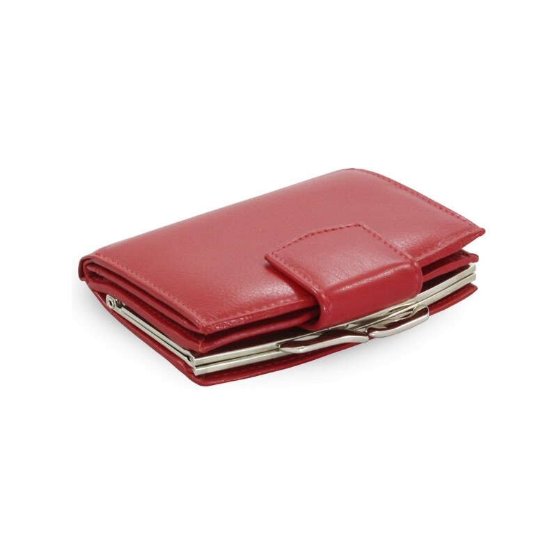 Arwel Červená kožená peněženka rámová
