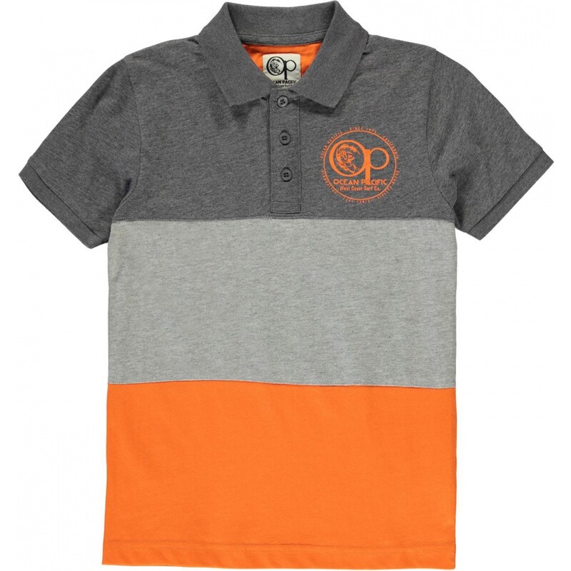 Ocean Pacific Panel Polo Shirt Junior Boys, char m/orange