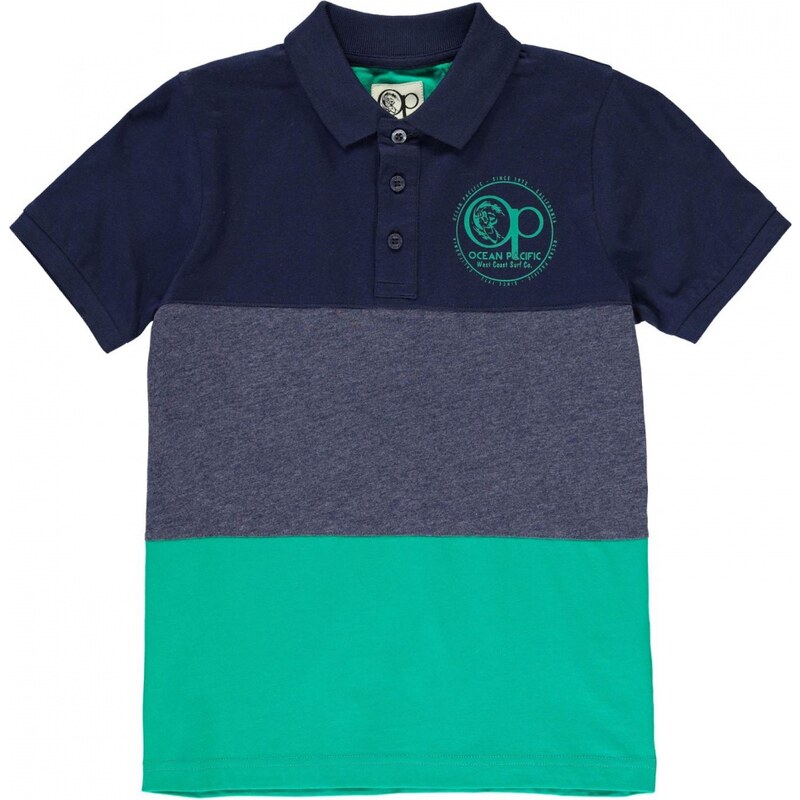 Ocean Pacific Panel Polo Shirt Junior Boys, navy/lime