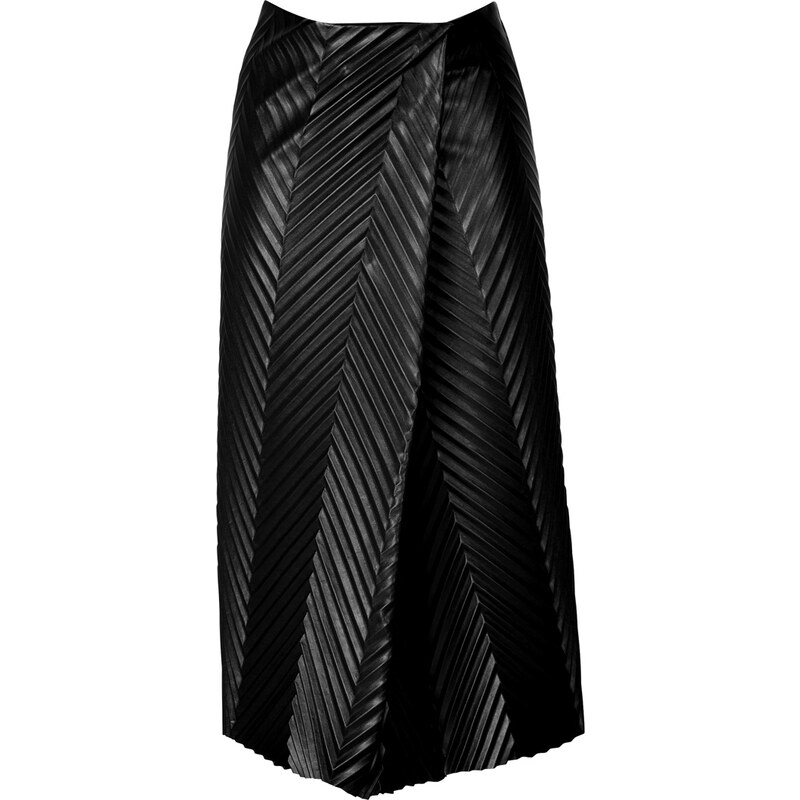 J.W. Anderson Pleated Midi Skirt in Leather Look
