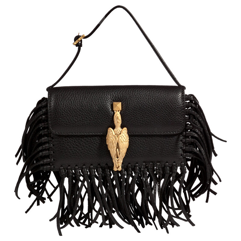 Valentino Leather Mini Fringe Bag with Zodiac