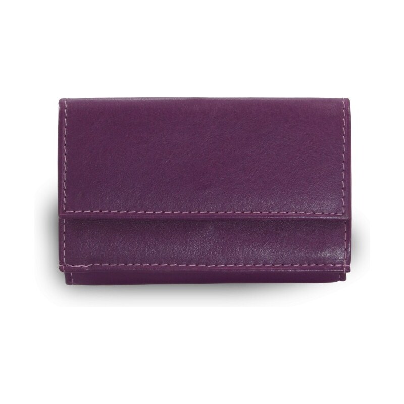 Fialová kožená mini peněženka Athena