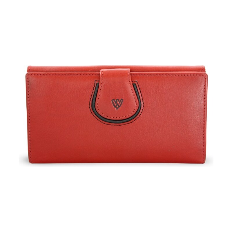 Červená dámská kožená rámová peněženka Lilah