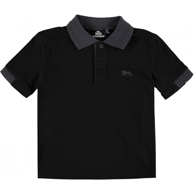 Lonsdale Small Lion Polo Shirt Junior Boys, black/charcoal