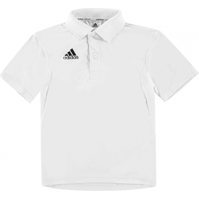 Adidas Howzat Short Sleeve Cricket Polo Unisex Junior, white