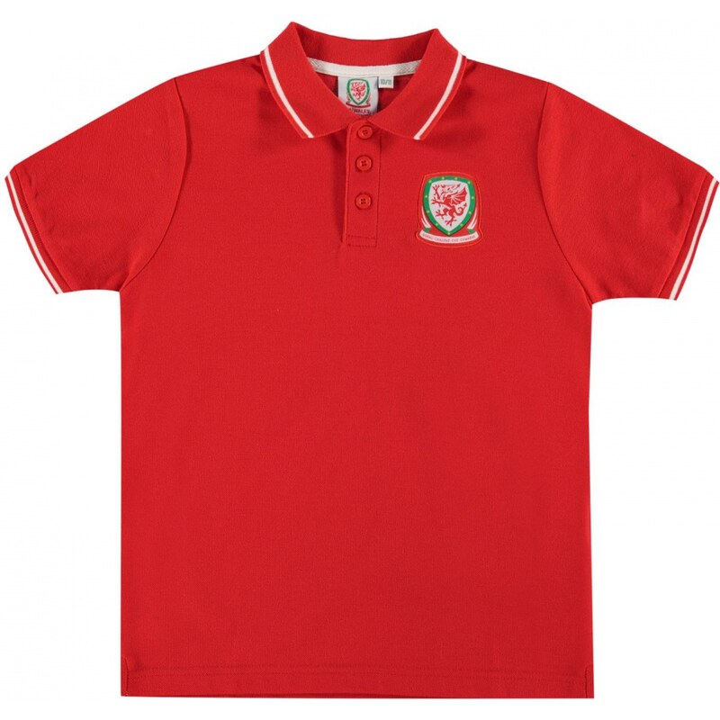 Source Lab Lab Welsh Football Team Polo Shirt Junior Boys, red