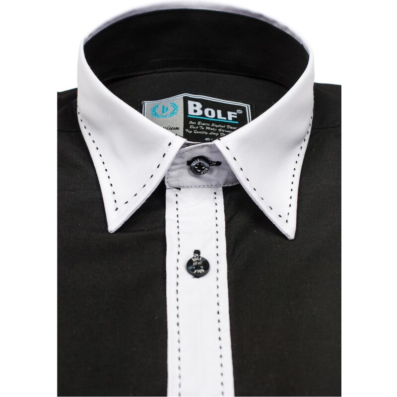 Černá pánská elegantní košile s dlouhým rukávem Bolf 6882 - GLAMI.cz