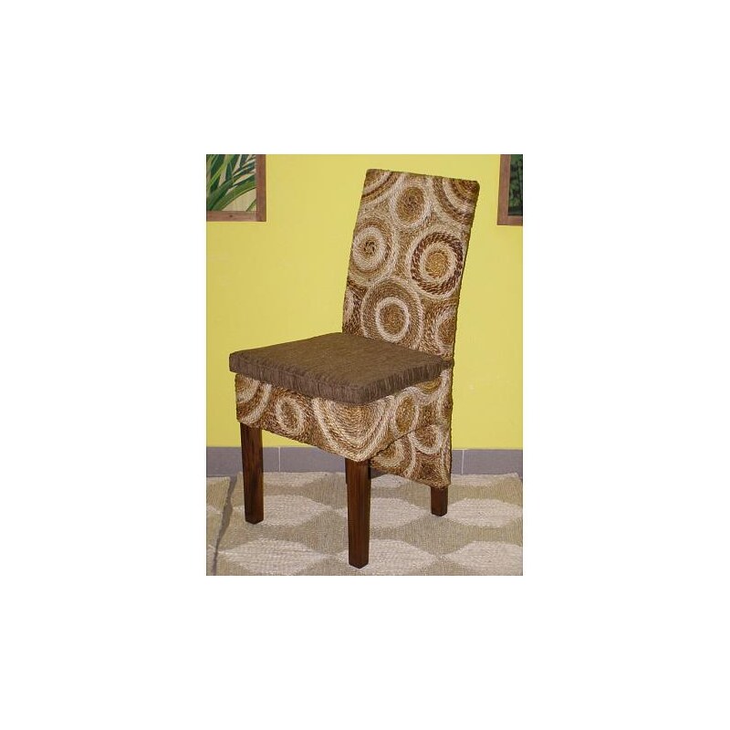 Jídelní židle CECILY - mahagon - banánový list