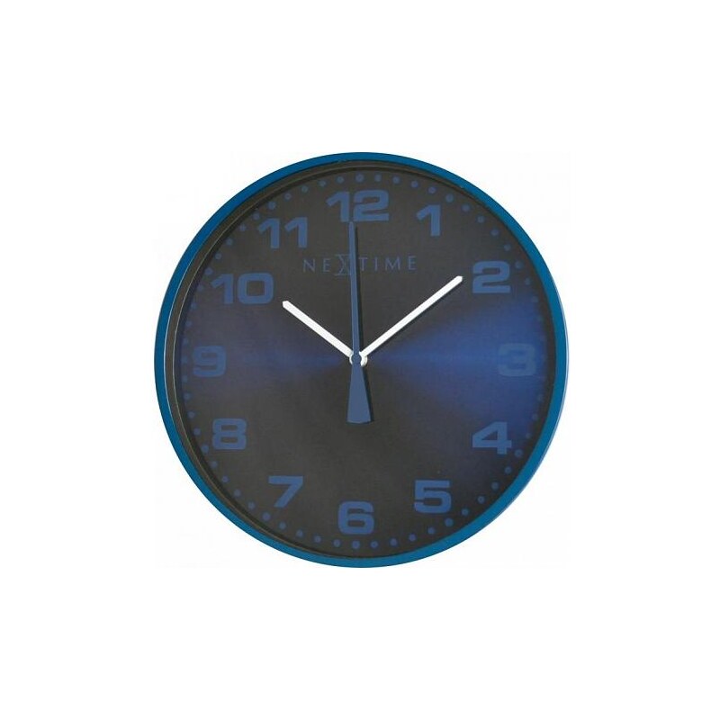 Designové nástěnné hodiny 3053bl Nextime Dash blue 35cm