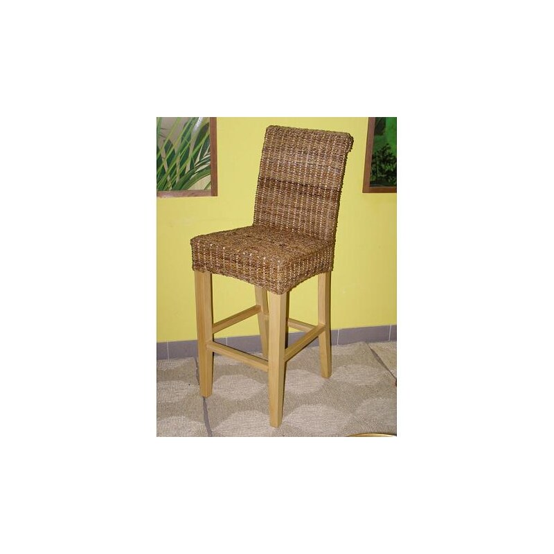 Ratanová barová židle Lenka-banánový list-borovice