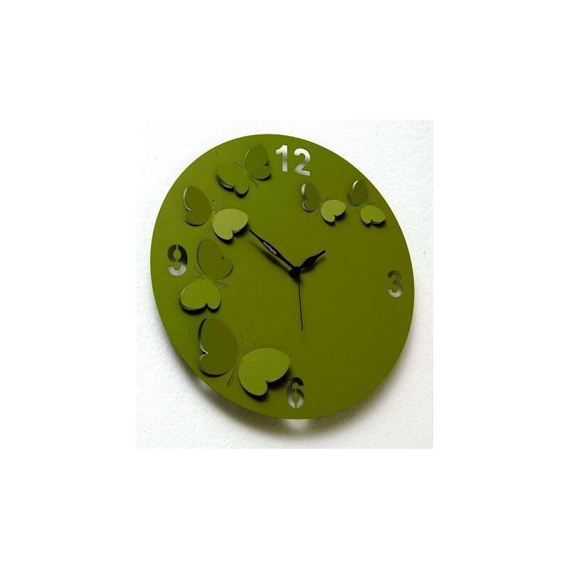 Designové hodiny D&D 206 Meridiana, tmavě zelený lak