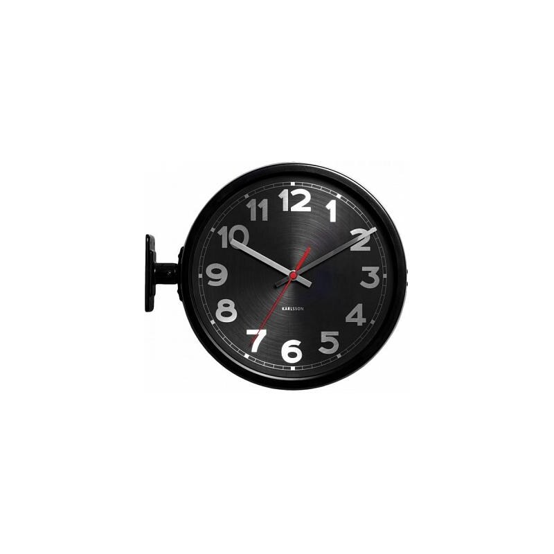 Designové oboustranné nástěnné hodiny 5503BK Karlsson 31cm