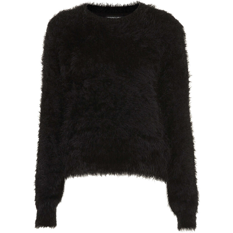 Topshop Knitted Fluffy Crew Jumper