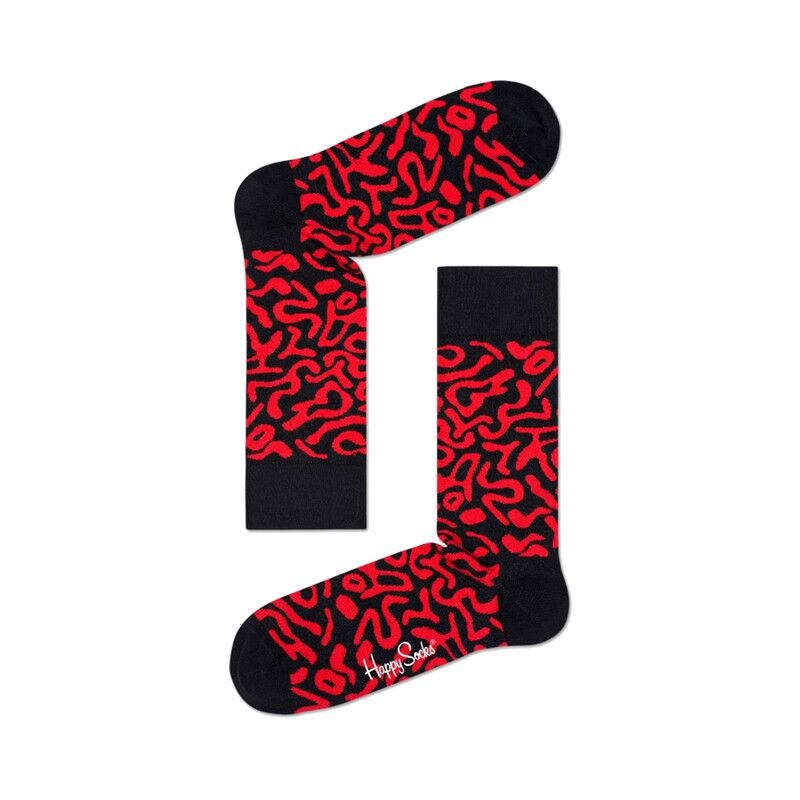 Ponožky Happy Socks Palm Beach Sock ATS01-4000 Black/Red
