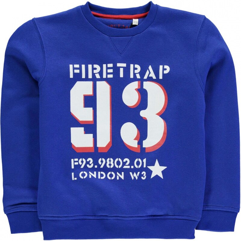 Firetrap Crew Sweater Junior Boys, snorkel blue