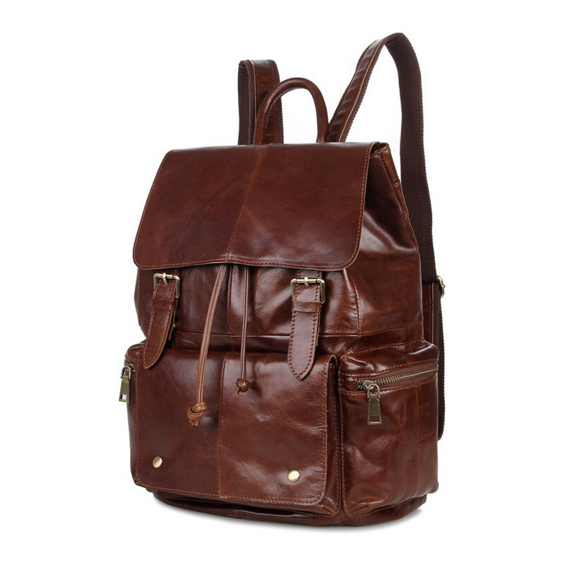 Delton Bags Kožený batoh koňakové barvy Vintage Ai-3-3