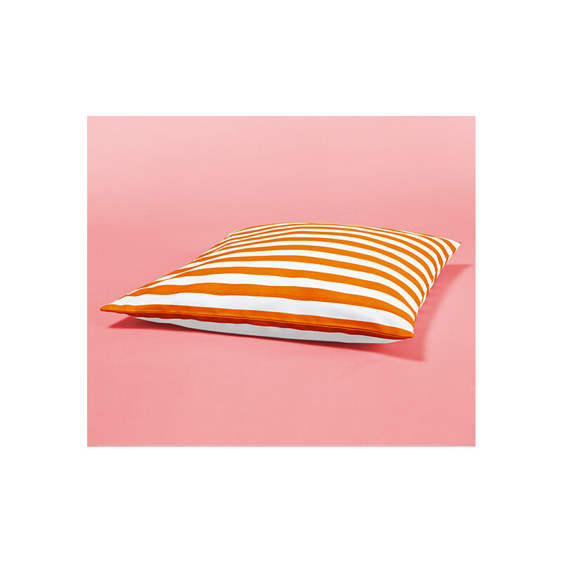 Tchibo Povlak na dekorační polštářek, oranžovo-bílý proužek