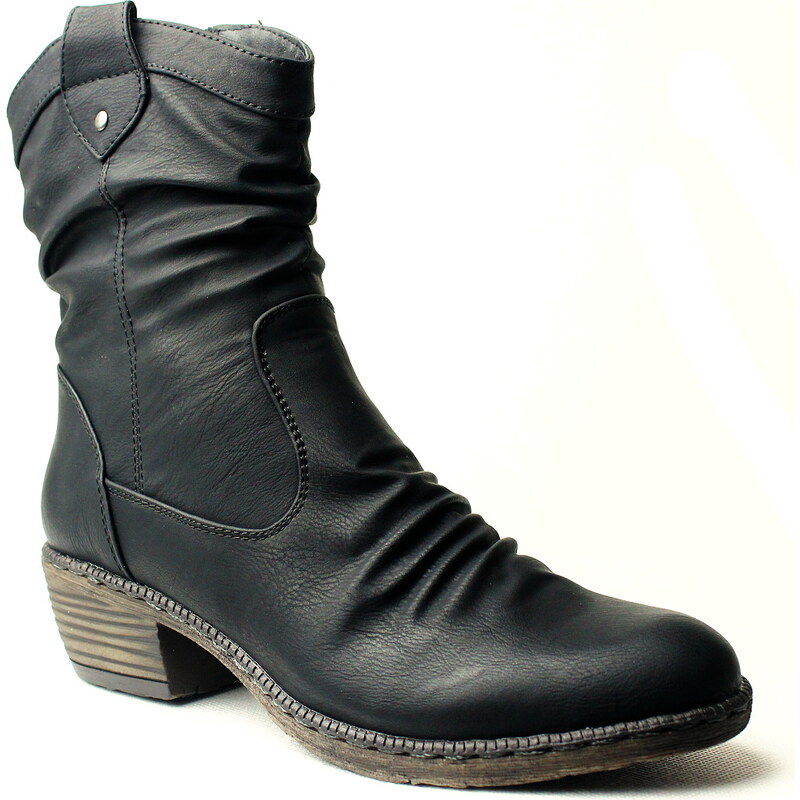 RIEKER 93770-00 black, dámské polokozačky - dámská obuv