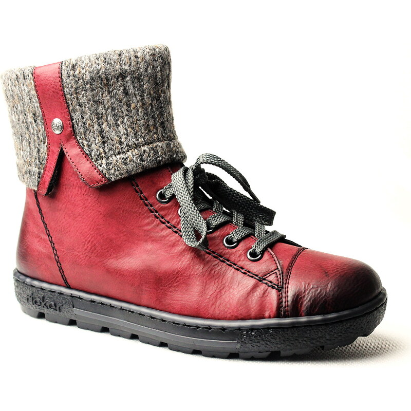 RIEKER Z8753-35 red, dámská zimní obuv