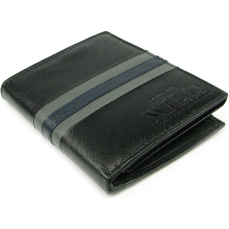 Always Wild Pánská kožená peněženka šedo-černá